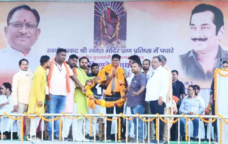 स्वयंभू प्रकट श्री गणेश मंदिर प्राण प्रतिष्ठा कार्यक्रम रनपुर में आयोजित