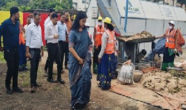 राज्य शहरी विकास अभिकरण के संयुक्त सचिव व सीईओ ने किया बीरगांव एसएलआरएम सेंटर का निरीक्षण