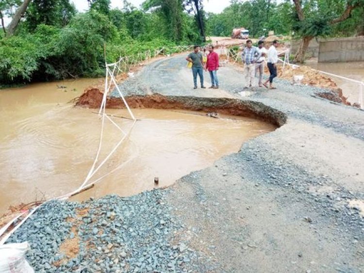 मूसलाधार बारिश: मानपुर-दल्ली और महाराष्ट्र का डायवर्सन मार्ग बहा