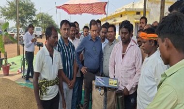 कलेक्टर ने विधि विधान से किया धान खरीदी का शुभारंभ