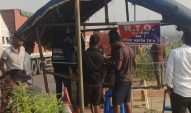 मऊगंज के हनुमना चेक पोस्ट पर वसूली का आरोप:विरोध करने पर ट्रक ड्राइवर से झड़प, अधिकारियों ने तोड़ दिया फोन, घटना का वीडियो वायरल