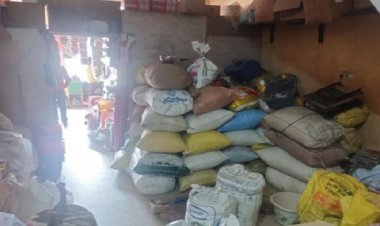 अवैध रूप से संग्रहित 104 क्विंटल धान जब्त