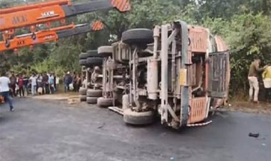 डीजल से भरा टैंकर पलटा