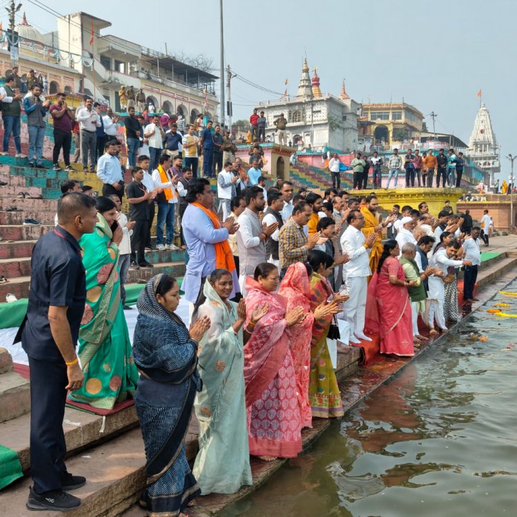 नर्मदापुरम में प्रभारी मंत्री ने किया नर्मदा पूजन:रीजनल इन्वेस्टर मीट की तैयारियों की कर रहे समीक्षा; निर्माणाधीन सीएम राईज स्‍कूल भवन का निरीक्षण करेंगे