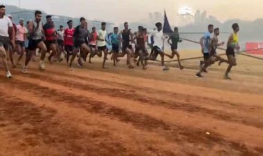 अग्निवीर सैनिक बनने के लिए युवाओं ने लगाई दौड़