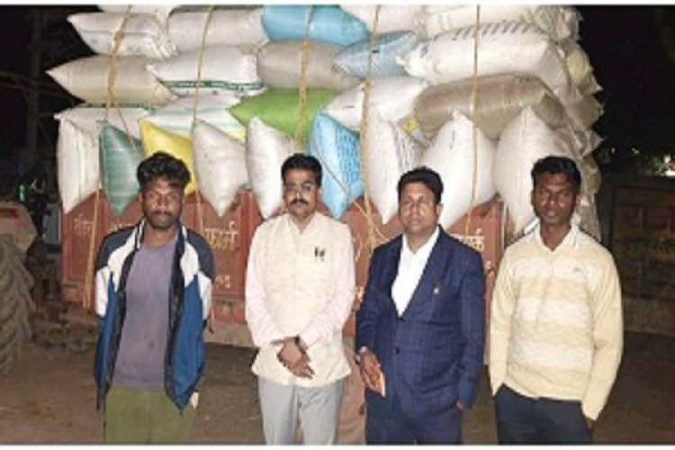 धान के अवैध परिवहन पर की गई कार्रवाई