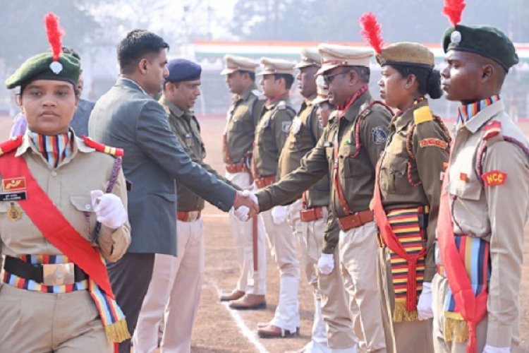 शहीद कर्नल विप्लव त्रिपाठी स्टेडियम में हुआ गणतंत्र दिवस समारोह का फुल ड्रेस रिहर्सल
