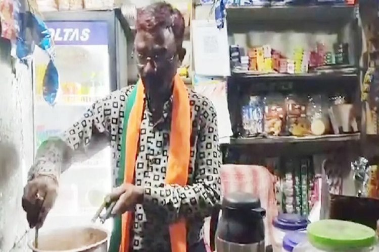 चर्चा में भाजपा प्रत्याशी जीवर्धन, टिकट मिलने के बाद भी बना रहे चाय