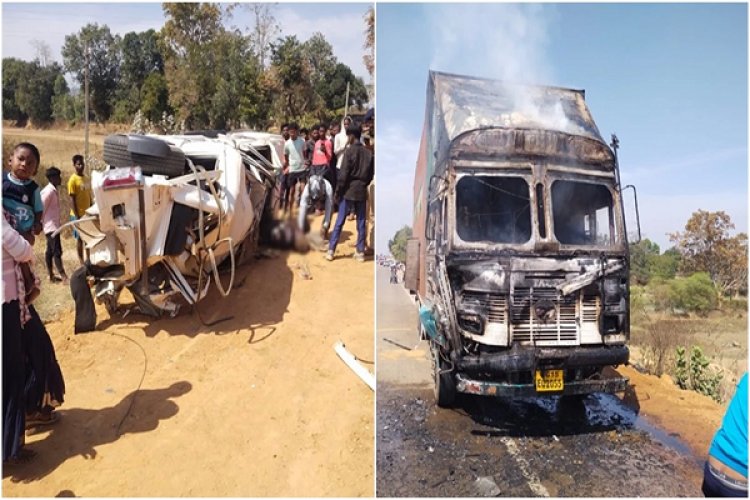 छत्तीसगढ़ में कंटेनर ने बोलेरो को मारी टक्कर… चार श्रद्धालुओं की मौत, सात घायल