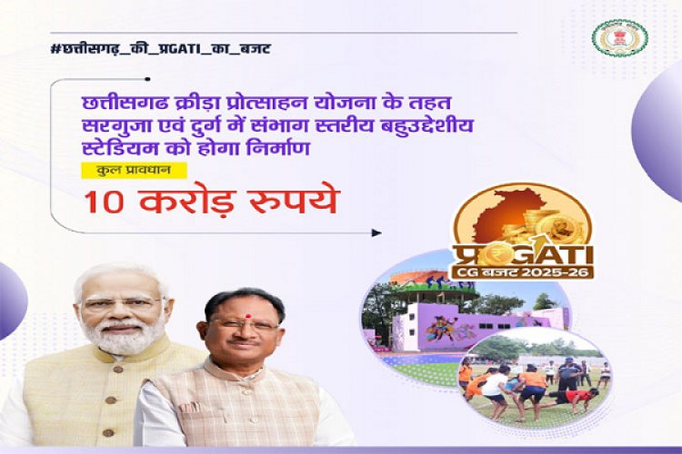 दुर्ग और सरगुजा संभाग में बनेंगे संभाग स्तरीय बहुउद्देशीय स्टेडियम