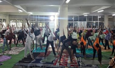 सभी नगरीय निकायों, जनपदों, ग्राम पंचायतों में किया गया योगाभ्यास