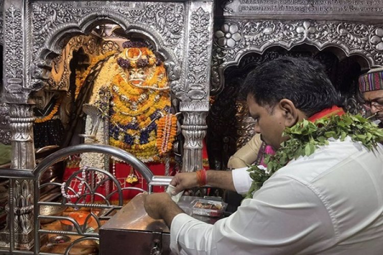 गृहमंत्री विजय शर्मा ने श्री काल भैरव मंदिर के दर्शन किए