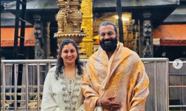 कोल्लूर मंदिर पहुंचे ऋषभ शेट्टी, पत्नी प्रगति संग लिया देवी मूकाम्बिका का आशीर्वाद