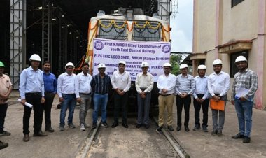 कवच प्रणाली से लैस हुआ दक्षिण पूर्व मध्य रेलवे का पहला रेल इंजन