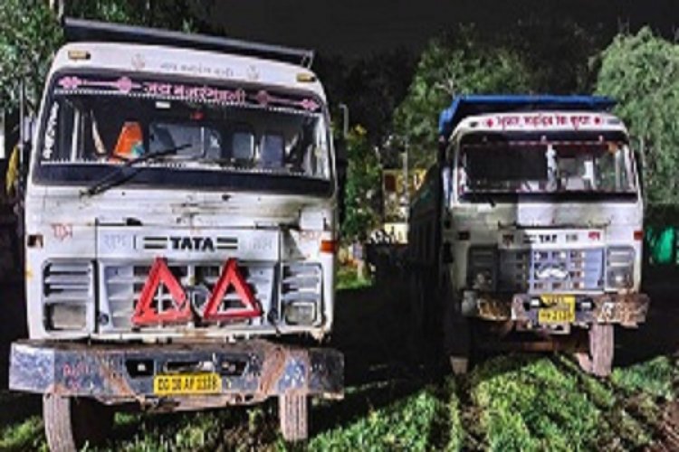 खनिजों के अवैध परिवहन करते 2 वाहन जप्त