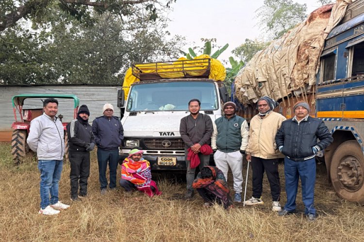 नानगुर में ओडिशा से आ रहे 100 बोरी धान और मिनी ट्रक को किया जब्त