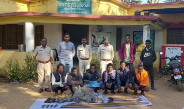 वन विभाग की बड़ी कार्रवाई- उदंती-सीतानदी अभ्यारण्य क्षेत्र में 6 शिकारी गिरफ्तार