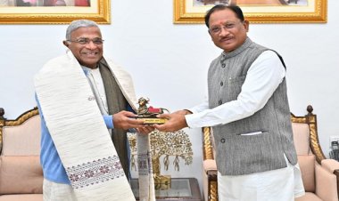 मुख्यमंत्री श्री विष्णुदेव साय से राज्यसभा के उप सभापति श्री हरिवंश ने की सौजन्य मुलाकात