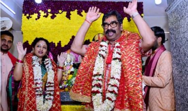 रामनवमी पर श्रीराम जानकी तपोवन मंदिर पहुंचे हेमंत सोरेन, की पूजा-अर्चना