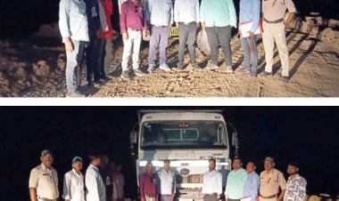 एक पोकलेन और 3 हाइवा जब्त