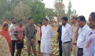 वन मंत्री श्री केदार कश्यप ने दहिकोंगा तेंदूपत्ता फड़ का किया निरीक्षण