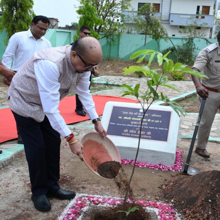 राज्यपाल श्री रमेन डेका ने जशपुर के मातृत्व वन में किया सीता अशोक के पौधे का रोपण