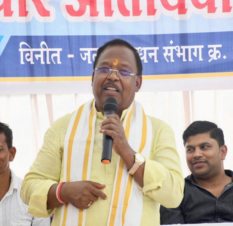 कृषि मंत्री श्री रामविचार नेताम ने किया काशीसोत व्यपवर्तन योजना नहर विस्तार कार्य का भूमिपूजन